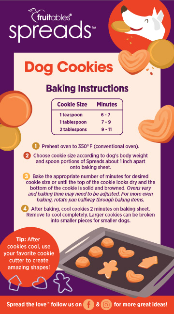 fruitables spreads baked cookie recipe card