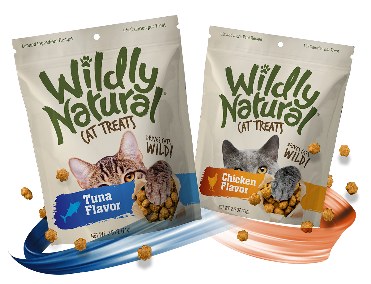 Wildly Natural® cat treats are made in a healthy recipe with flavors