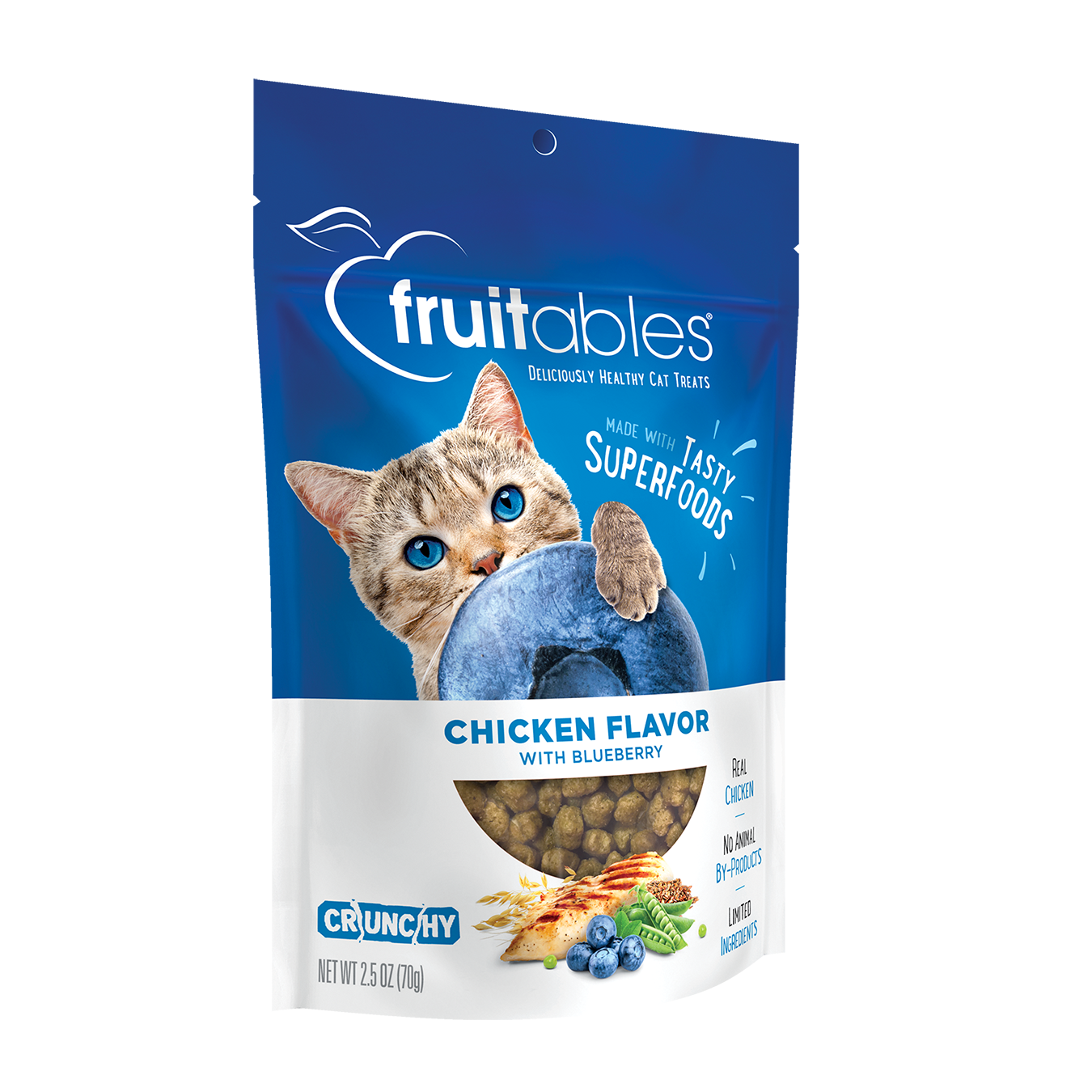 Our healthiest cat treats in chicken flavor with blueberry