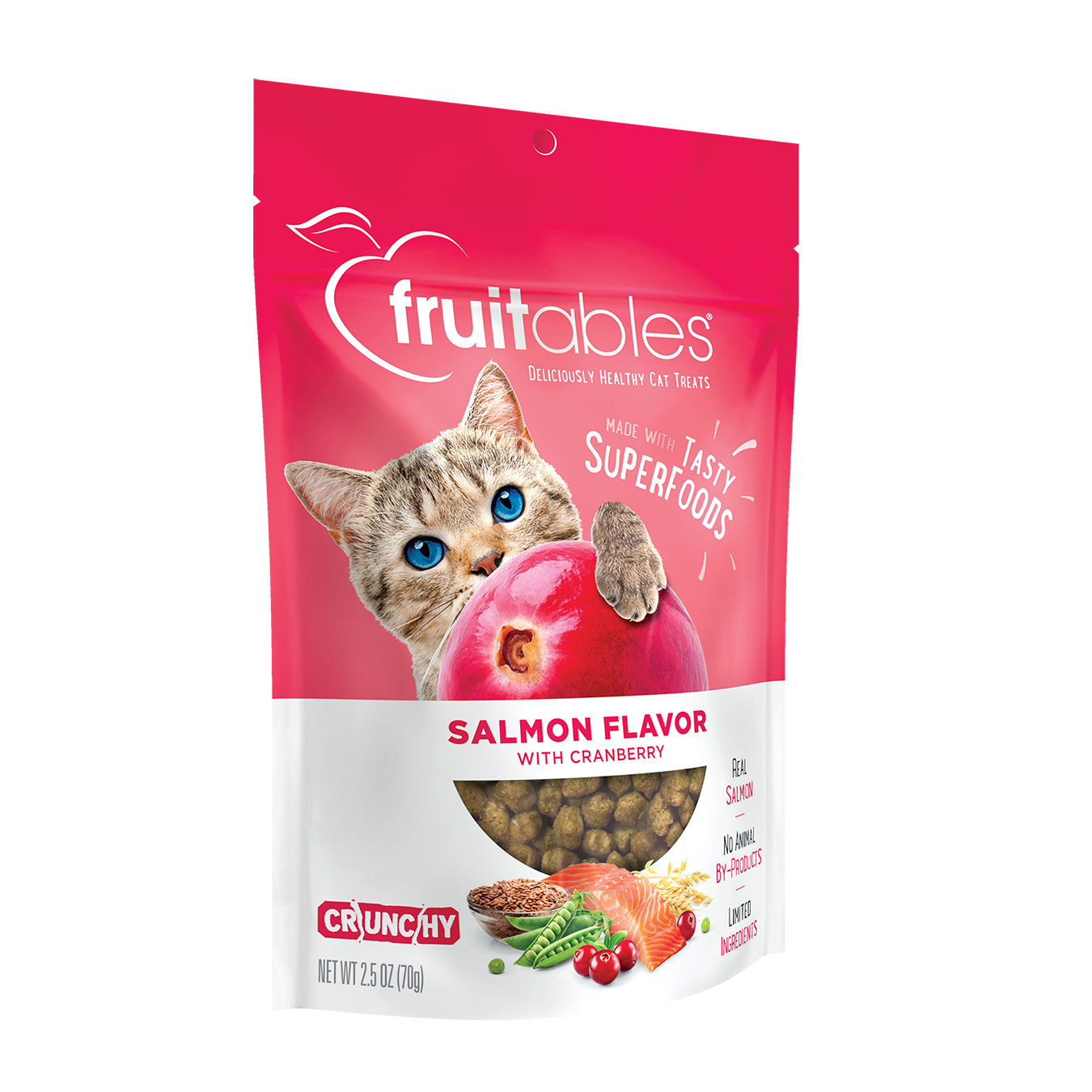 Our healthy snacks for cats come in tasty salmon cat treats