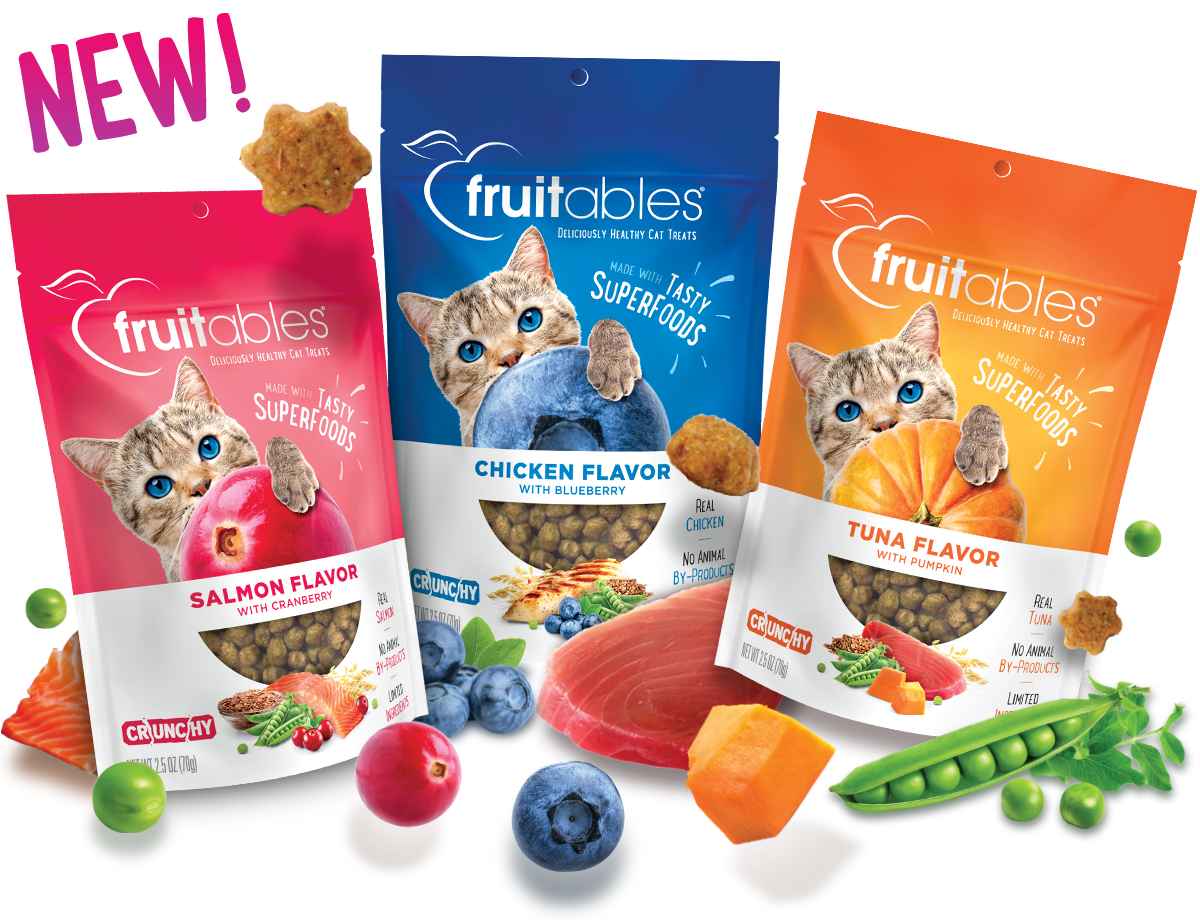 Fruitables Crunchy Cat Treats Healthy Cat Treats with Limited Ingredients 2.5 Ounces Low Calorie 